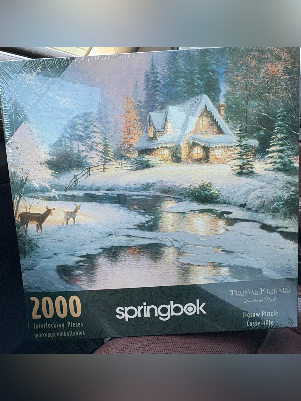 Thomas Kinkade 2000-Piece Jigsaw Winter Cottage Puzzle. NWT